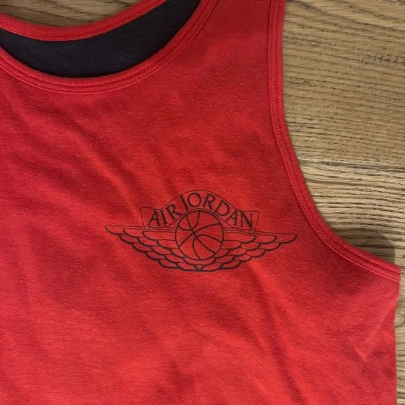 1980s Nike Air Jordan Reversible Tank Top Red/Dark Blue - Picture 2 of 5